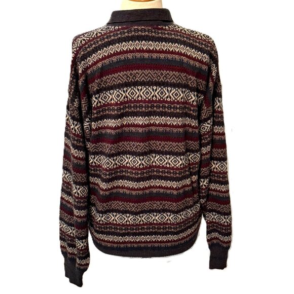 Cambridge Classics Sweater Mens Grandpa Knit Large Long Sleeve Fair Isle Y2K Vnt - Picture 4 of 8